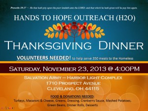 H2O Thanksgiving Dinner Flyer 2013